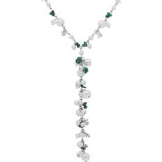 Turquoise Necklaces C W Sellors Sterling Silver Freshwater Pearl Turquoise Bead Drop Necklace - Silver