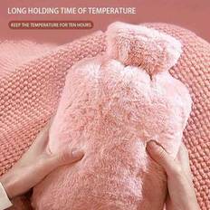 Heat Bottles Shein Water Filled Hot Water Bag With Faux Rabbit Fleece