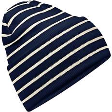 Stripes Headgear Beechfield Unisex Adult Original Striped Deep Cuffed Beanie - French Navy/Soft White