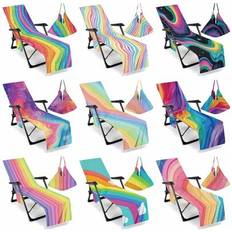 Shein Rainbow Striped Ultra Fine Beach Loose Chair Cover