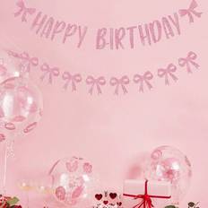 Garlands Shein Birthday Bows Garland Banner Glitter Pink