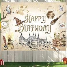 Magical Birthday Wizard Background Witch