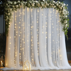 Shein 6pcs Luminous White Tulle Background Curtain