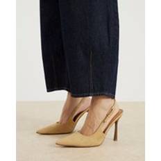River Island Womens Beige Slingback Buckled Court Heels