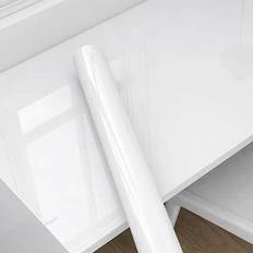 White Window Film Shein Solid Color Wall Paper White PVC Window Film