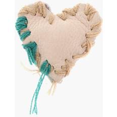 Beige Earrings DSquared2 Heart Shaped Leather Clip-On Single Earrings - Unica