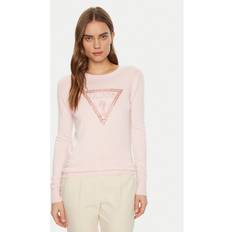 Rose Gold - Women Tops Guess Long Sleeved Sweatshirt Ivory - Rose