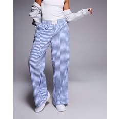 Nike Stripes Trousers Nike Stripe Poplin Wide Leg Trousers - Blue/White