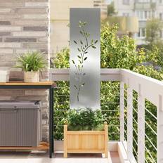 Sølv Havedekorationer vidaXL Have Dekorativ Panel Sølv 32 x 140 cm