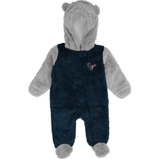 Fleece Overalls Children's Clothing Outerstuff Houston Texans Game Nap Teddy Fleece Bunting Full-Zip Sleeper - Navy/Gray
