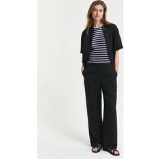 Gant Linne Byxor & Shorts Gant Relaxed Linen Blend Pull On Pants Dam - Black