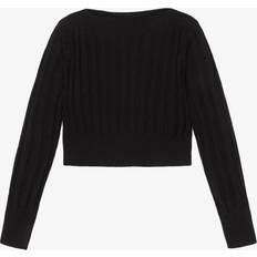 Black Knitted Sweaters Children's Clothing Mayoral Girls Ribbed Knitted Boat Neck Sweater - Black