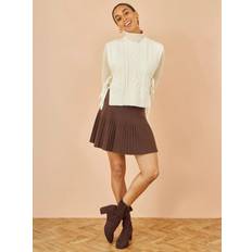 Skirts Yumi Knitted Pleated Mini Skirt - Brown