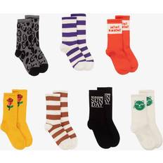 Leopard Underkläder Mini Rodini Multicolour Organic Cotton Socks - Black/Red/Yellow