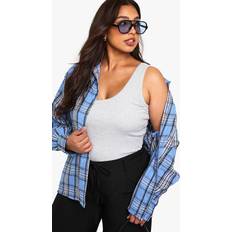 Tank Tops boohoo Plus Rib Thick Binding Cami Top - Grey