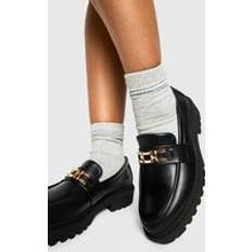Black Loafers boohoo Womens Chain Detailed Chunky Loafer - Black