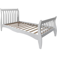 Noa and Nani Astrid Single Bed Sleigh Frame Classic White 37.8x83.5"