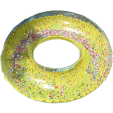 Shein 1pc Glitter Flower Inflatable Swimming Ring/Pool Float, Blue/Purple/Yellow, For Water Play And Pool Party