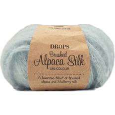 Alpacka Garn Drops Design Brushed Alpaca Silk Uni Colour Ljus Grågrön 140m
