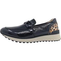 Bred Hjemmesko Caprice Damen Slipper Leder Keilabsatz - Schwarz