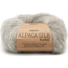 Drops Design Garn & Handarbetsmaterial Drops Design Brushed Alpaca Silk Uni Colour Ljus grå 140m