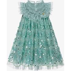 Long Sleeves Dresses Angel's Face Girls Duck Egg Green Sequin Dress