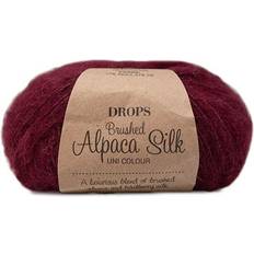 Alpacka Garn Drops Design Brushed Alpaca Silk Uni Colour Vinröd 140m