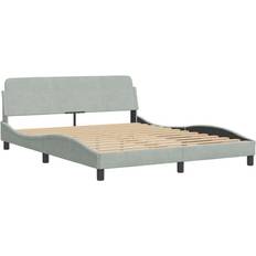 vidaXL Velvet Light Grey Ramsäng 165x218cm