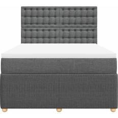vidaXL 3292094 Dark Gray Continental Bed 140x200cm