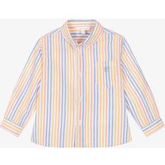 Pocket Shirts Patachou Boys Blue Orange Stripe Cotton Shirt - Blue/Orange/Yellow