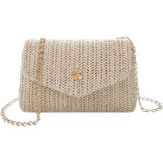 Shoulder Strap Bags Shein Summer Mini Chic Straw Material Flap Chain Crossbody Bag, Women's Shoulder Messenger Purse For Cellphone, Gifts, Vacation, Shopping, Newest Holiday Bag, Hottest Beach Bags