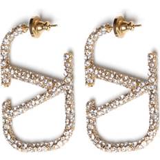 V Logo Signature Strass Earrings - UNI