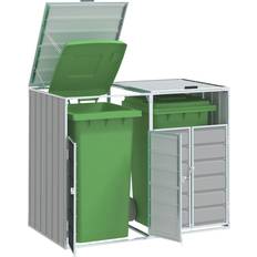 Metal Wheelie Bin Storage vidaXL Wheelie Storage Double Bins 144x81x113 cm (Building Area )