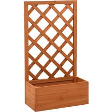 vidaXL Planter Box with Trellis - Orange 25x50x90cm