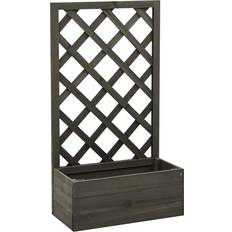vidaXL Planter Box with Trellis - Grey 25x50x90cm