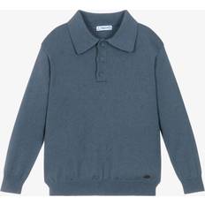 9-12M Polo Shirts Children's Clothing Mayoral Boys Blue Cotton Wool Knitted Polo Shirt