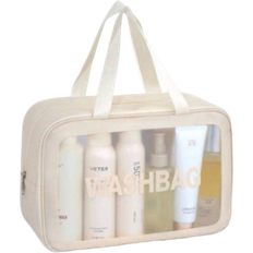 1pc Waterproof Toiletry Travel Storage Bag With Letter Graphic,Portable Pouch Large Capacity, Ideal For Packing Cosmetics, And Travel Essentials For Travel Storage Bag,Makeup Bag,Cosmetic Bag,Vacation Organizer,Large Capacity Makeup Organizer Makeup Case, For Lipstick, Brush, Skincare, Mobile Phone, Coin, Small Items, For Home,Gift,Vacation And Festival Halloween Christmas Multifunctional Use,Boho Vibes,For Holiday Beach, Bathroom Collection, Bedroom Collection, Large Capacity