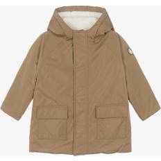 Fleece Jackets Petit Bateau Boys Hooded Parka Coat - Beige