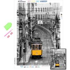 Yellow Diamond Paintings Fiyo 5D Diamond Painting Yellow Tram Cross Stitch