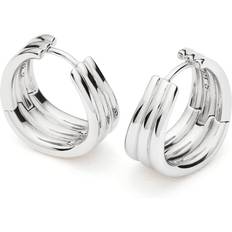 Missoma Silver Earrings Missoma Triple Ridge Hoop Earrings - Sterling Silver