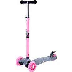 3 Wheel LED Kick Scooter Grey Pink