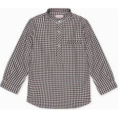 Brown Shirts La Coqueta Check Mateo Long Sleeve Boy Shirt - Burgundy