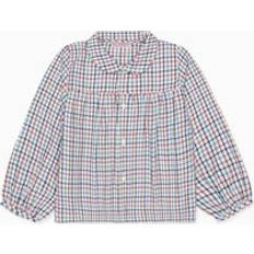 Round Shirts Children's Clothing La Coqueta Check Dante Long Sleeve Baby Shirt - Ivory