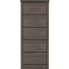 SECONIQUE Lisbon 5 Narrow Black Chest of Drawer 48.5x114cm