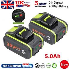 Worx Batteries & Chargers Worx 2x 5.0Ah Li-Ion Battery WA3551 WA3551.1 WA3553.1