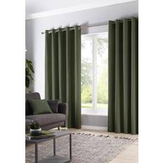 Curtains & Accessories Fusion Sorbonne Bottle Green 168x183cm