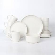 16 Piece Stoneware Dinnerware White