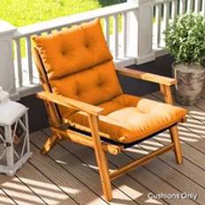Chair Cushions OutSunny Adirondack Cushion with Ties 115x56x10 cm Chair Cushions Orange