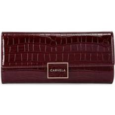 Carvela Clutches Carvela Jessica Croc Embossed Clutch Bag - Dark Red