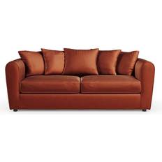 Orange sofa couch Dunelm Blake Curved Arm Opulent Velvet Orange Umber Sofa 190cm 3 Seater